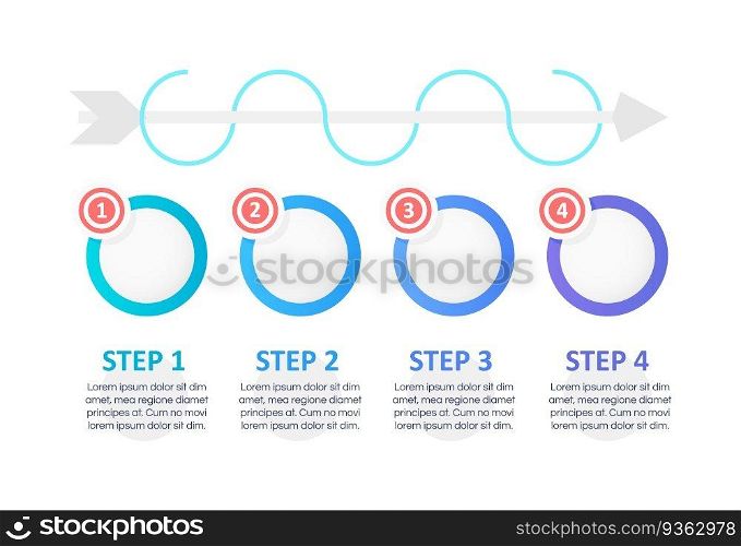 Blue circles with grey arrow infographic chart design element set. Abstract infochart. Kit with shapes for instructional graphics. Visual data presentation. Calibri Bold, Questrial Regular fonts used. Blue circles with grey arrow infographic chart design element set