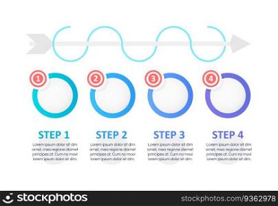 Blue circles with grey arrow infographic chart design element set. Abstract infochart. Kit with shapes for instructional graphics. Visual data presentation. Calibri Bold, Questrial Regular fonts used. Blue circles with grey arrow infographic chart design element set