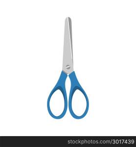 Blue closed scissors on a white background. Vector illustration