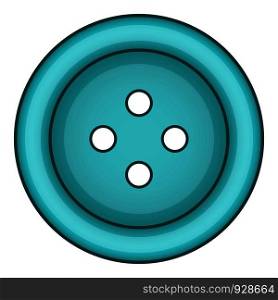 Blue cloth button icon. Cartoon illustration of blue cloth button vector icon for web. Blue cloth button icon, cartoon style