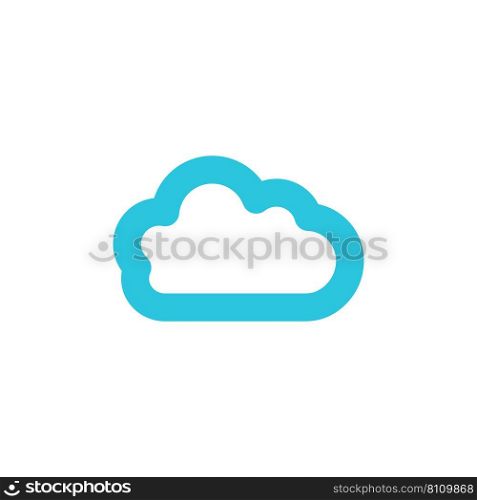 Blue cloud icon symbol on white background Vector Image