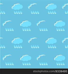 Blue cloud raindrop on blue seamless pattern stock vector illustration 