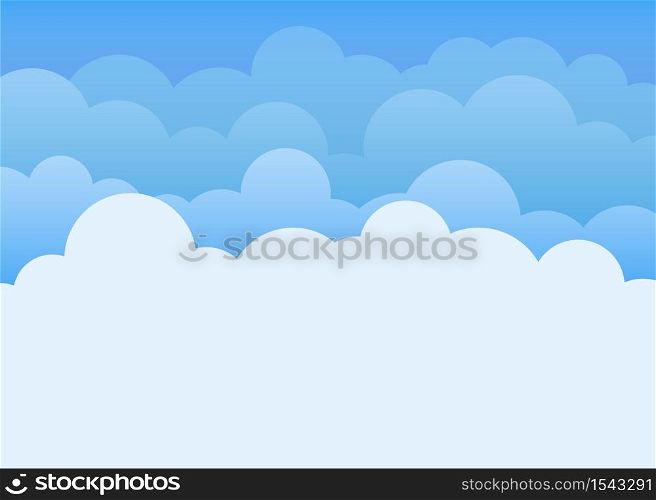 Blue clouds in the sky background vector design illustration