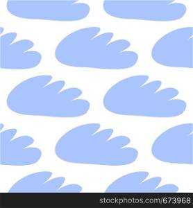 Blue clouds seamless pattern. Vector design baby illustration for fabric, wallpaper, for kids goods on a white background.. Blue clouds seamless pattern. Vector design baby illustration