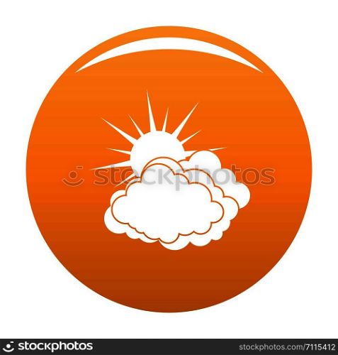 Blue cloudy sun icon. Simple illustration of blue cloudy sun vector icon for any design orange. Blue cloudy sun icon vector orange