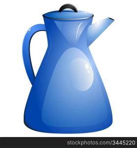 Blue coffee pot. vector