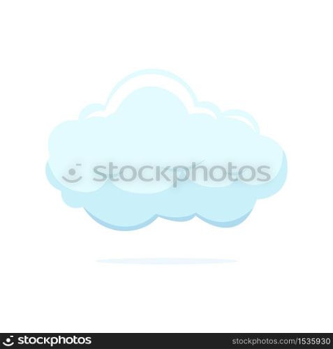 Blue color cartoon cloud logo icon object isolated with shadow on white background vector