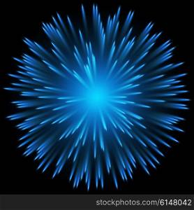 Blue color design with a burst. vector. Vector Blue color design with a burst. Blue fireworks