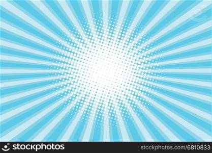 blue colored back pop art style background. backdrop line space. sun beam template. Vector illustration. blue colored back pop art style background