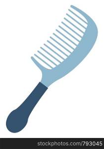 Blue comb, illustration, vector on white background.