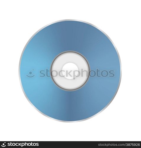 Blue Compact Disc Isolated on White Background. Blue Compact Disc