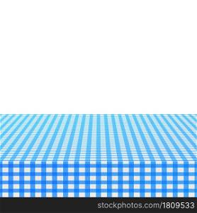 Blue corner tablecloth on white background. Vector stock illustration. Blue corner tablecloth on white background. Vector stock illustration.