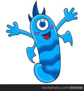 blue creature cute monster cartoon character