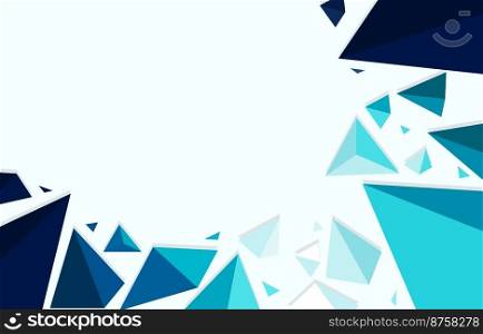 Blue Crystal Pieces Triangular Triangulation Polygon Design Background