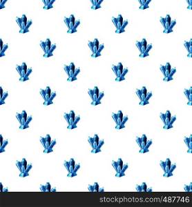 Blue crystals pattern seamless repeat in cartoon style vector illustration. Blue crystals pattern