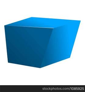 Blue cube icon. Cartoon of blue cube vector icon for web design isolated on white background. Blue cube icon, cartoon style
