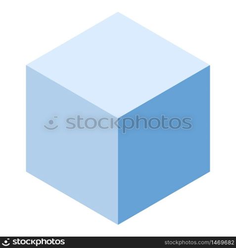 Blue cube icon. Isometric of blue cube vector icon for web design isolated on white background. Blue cube icon, isometric style