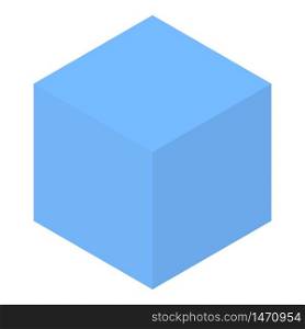 Blue cube icon. Isometric of blue cube vector icon for web design isolated on white background. Blue cube icon, isometric style