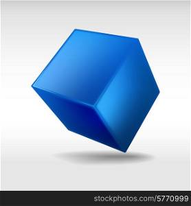 Blue cube isolated on white background. Vector illustration.. Blue cube isolated on white background. Vector illustration