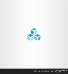 blue cube vector logo icon element design