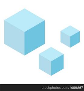 Blue cubes icon. Isometric of blue cubes vector icon for web design isolated on white background. Blue cubes icon, isometric style