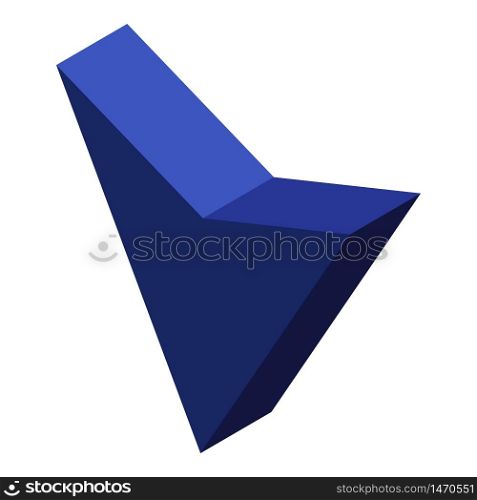 Blue cursor arrow icon. Isometric of blue cursor arrow vector icon for web design isolated on white background. Blue cursor arrow icon, isometric style