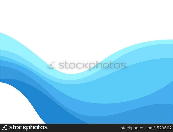 Blue curve alternating wave on center abstract banner vector background illustration emply for text
