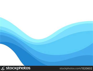 Blue curve alternating wave on center abstract banner vector background illustration emply for text