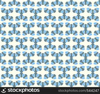 Blue curve blossom pattern on pastel background. Abstract and sweet vintage bloom seamless pattern style for cute and modern design