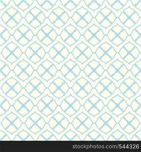 Blue curve blossom seamless pattern on pastel color. Vintage bloom pattern for sweet or retro design.