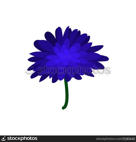 Blue dahlia icon in cartoon style on a white background. Blue dahlia icon, cartoon style