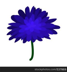 Blue dahlia icon in cartoon style on a white background. Blue dahlia icon, cartoon style