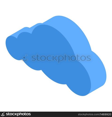 Blue data cloud icon. Isometric of blue data cloud vector icon for web design isolated on white background. Blue data cloud icon, isometric style