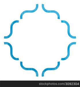 Blue Decorative frame on a white background. Blue Decorative frame