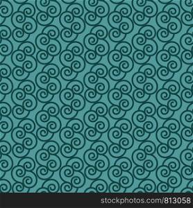Blue decorative pattern with linear swirls. Vector illustration. Blue pattern with linear swirls