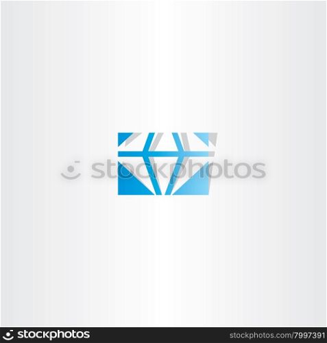 blue diamond vector logo icon sign gem