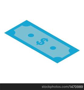 Blue dollar icon. Isometric of blue dollar vector icon for web design isolated on white background. Blue dollar icon, isometric style