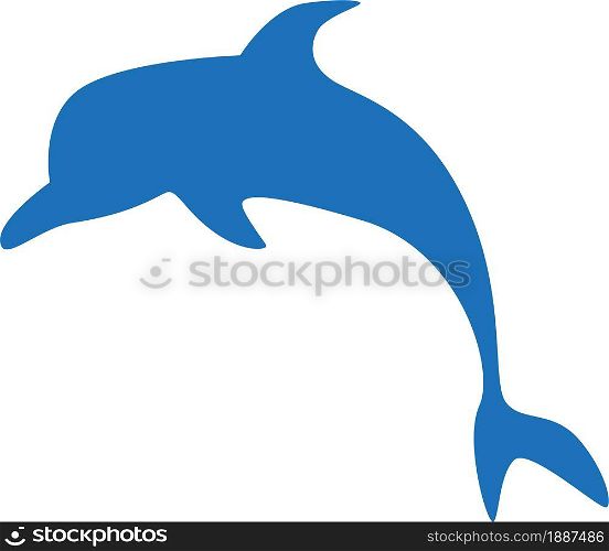 Blue dolphin sillhouette isolated icon vector illustration.