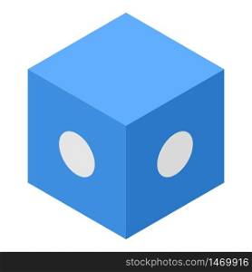Blue dotted cube icon. Isometric of blue dotted cube vector icon for web design isolated on white background. Blue dotted cube icon, isometric style