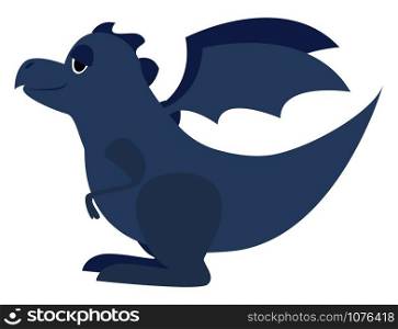 Blue dragon, illustration, vector on white background.