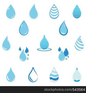 Blue droplet vector icon