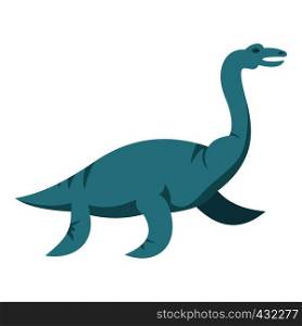 Blue elasmosaurine dinosaur icon flat isolated on white background vector illustration. Blue elasmosaurine dinosaur icon isolated