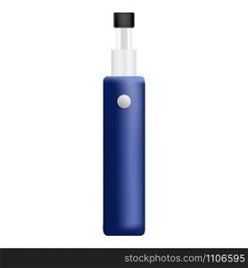 Blue electronic cigarette icon. Realistic illustration of blue electronic cigarette vector icon for web design. Blue electronic cigarette icon, realistic style