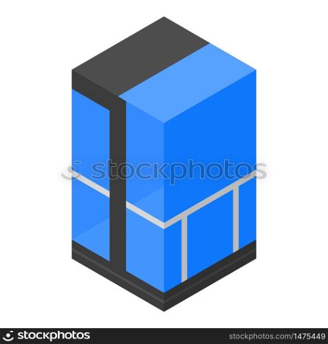 Blue elevator icon. Isometric of blue elevator vector icon for web design isolated on white background. Blue elevator icon, isometric style