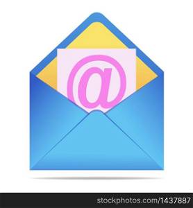 Blue envelope on isolated background. Vector envelope in realistic style. Symbol of message, mail, email or business document. Vector eps10. Blue envelope on isolated background. Vector envelope in realistic style. Symbol of message, mail, email or business document. Vector illustration