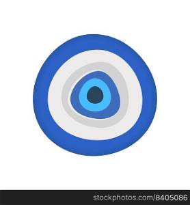 Blue evil eye turkish. Good luck charm. Oriental nazar amulet or talisman. Vector illustration. . Blue evil eye turkish. Good luck charm. Oriental nazar amulet or talisman.