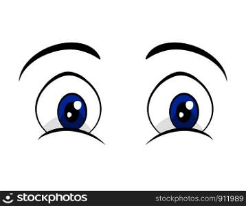 blue eyes comic cartoon design isolated on white background