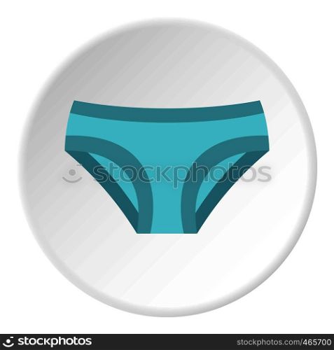 Blue female cotton panties icon in flat circle isolated on white background vector illustration for web. Blue female cotton panties icon circle