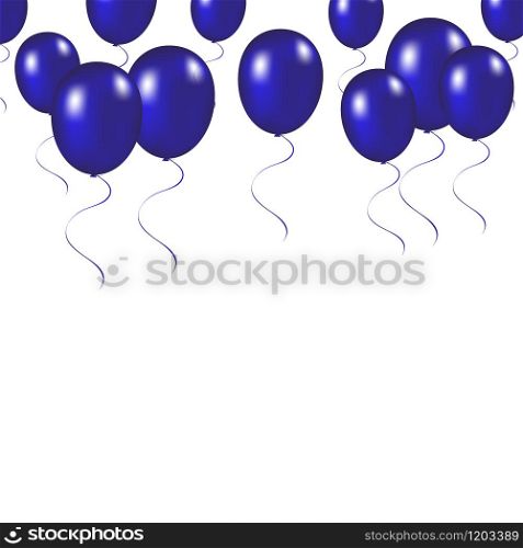 Blue festive balloons background vector illustration on a white background. Blue festive balloons background vector illustration on a white