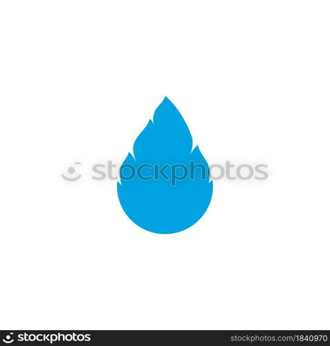 Blue fire flame logo can also for gas and energy logo vector icon illustration design